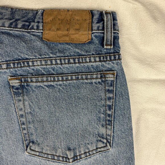 American Eagle Rigid Denim Blue Jeans Size 12 Long Light Wash Distressed Vintage - Picture 9 of 16